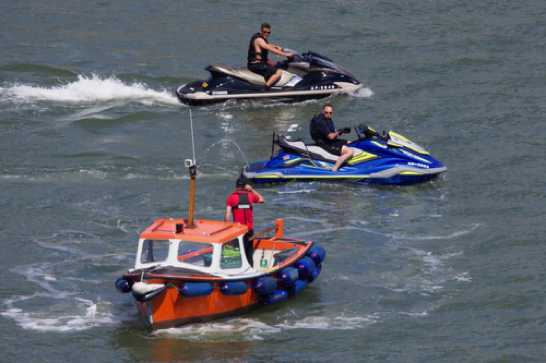 15 July 2021 - 15-06-48
Dart Harbour had a chat with some of the others in the group. They poodled out.
-------------------
Jet skiers in Dartmouth harbour